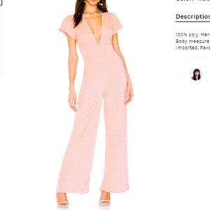 Penny Deep V Jumpsuit in Nude